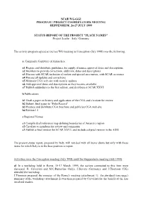 Status Report on Place Names Project