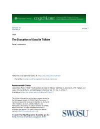 The Evocation of Good in Tolkien