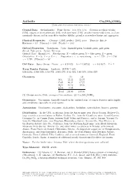 Antlerite Cu3(SO4)(OH)4 C 2001-2005 Mineral Data Publishing, Version 1