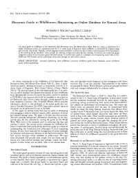 Electronic Guide to Wildflowers: Maintaining an Online Database for Natural Areas