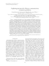 Exploiting Interspecific Olfactory Communication to Monitor Predators