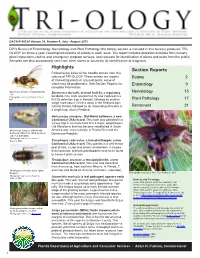 Highlights Section Reports Following Are a Few of the Notable Entries from This Volume of TRI-OLOGY