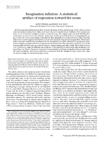 Imagination Inflation: a Statistical Artifact of Regression Toward the Mean