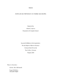 Modular Decomposition of Undirected Graphs