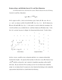 Reciprocal Space and Brillouin Zones in Two and Three Dimensions As