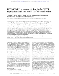 DTL/CDT2 Is Essential for Both CDT1 Regulation and the Early G2/M Checkpoint