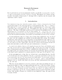 Research Statement Robert Won