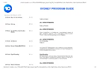 Sydney Program Guide