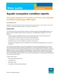 Aquatic Ecosystem Condition Reports