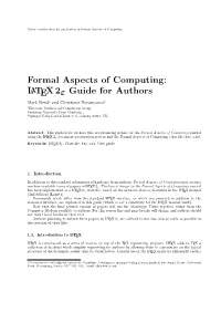 Formal Aspects of Computing: Latex2ε Guide for Authors