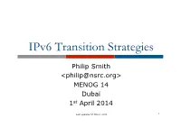 Ipv6 Transition Strategies