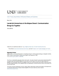 Larval-Ant Interactions in the Mojave Desert: Communication Brings Us Together
