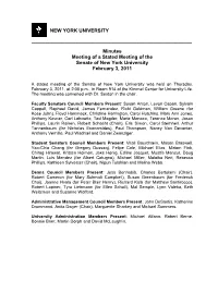 Meeting of a Sta Senate of New NEW YORK UNIVERSITY
