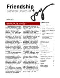 Pastor Brian Writes— Before Actually Sitting Down Additional Services