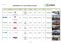 Reference List / Glas Trösch Ag Rail