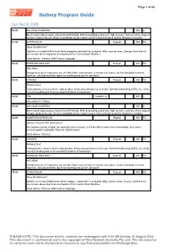 Sydney Program Guide