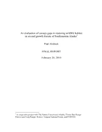 Alabak Conopy Gap Study Final Report