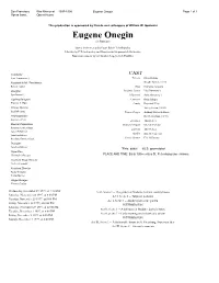Eugene Onegin Page 1 of 2 Opera Assn