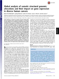 Global Analysis of Somatic Structural Genomic Alterations and Their Impact on Gene Expression in Diverse Human Cancers
