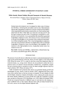 Internal Stress Generation in Rattan Canes
