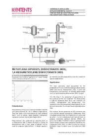 Mdi), 1,6 Hexamethylene Diisocyanate (Hdi