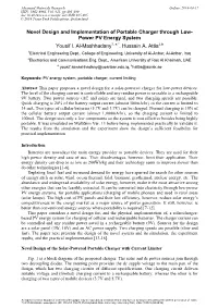Novel Design and Implementation of Portable Charger Through Low- Power PV Energy System Yousif I