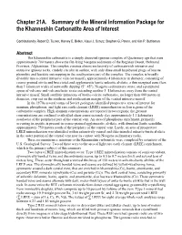 Summary of the Mineral Information Package for the Khanneshin Carbonatite Area of Interest