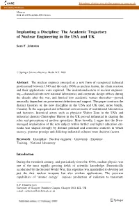 The Academic Trajectory of Nuclear Engineering in the USA and UK