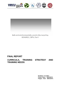 Training Needs and Curriculum Development