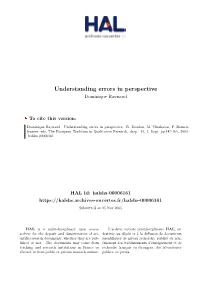 Understanding Errors in Perspective Dominique Raynaud