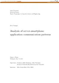 Analysis of Server-Smartphone Application Communication Patterns