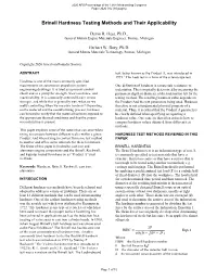 Brinell Hardness Testing Methods and Their Applicability