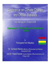 Conference on Climate Change and Official Statistics