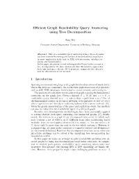 Efficient Graph Reachability Query Answering Using Tree Decomposition