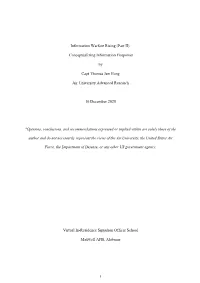 Information Warfare Rising (Part II): Conceptualizing Information Firepower by Capt Thomas Jun Hong Air University Advanced