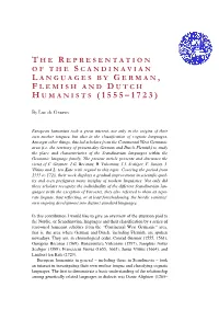 L Anguages by G Erman , F Lemish and D Utch H Umanists (1555–1723)
