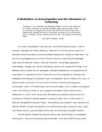 Meditation on Encyclopedias and the Obsession of Collecting