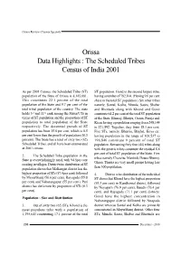 Orissa Data Highlights : the Scheduled Tribes Census of India 2001