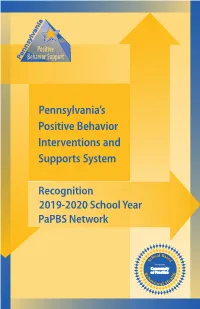 Recognition 2019-2020 School Year Papbs Network