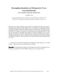 Resampling Residuals on Phylogenetic Trees: Extended Results Peter J
