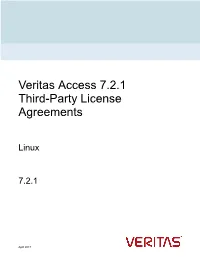Veritas Access 7.2.1 Third-Party License Agreements : Linux