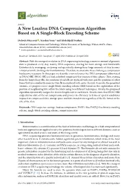 A New Lossless DNA Compression Algorithm Based on a Single-Block Encoding Scheme