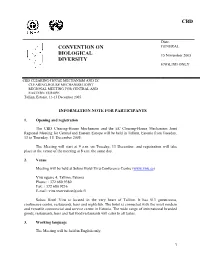 Cbd Convention on Biological Diversity
