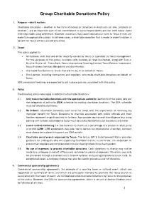Group Charitable Donations Policy