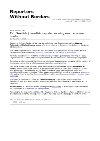 Reporters Without Borders Reported-27-11-2013,45521.Html