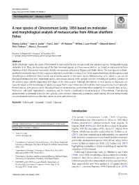 A New Species of Clinostomum Leidy, 1856 Based on Molecular and Morphological Analysis of Metacercariae from African Siluriform Fishes