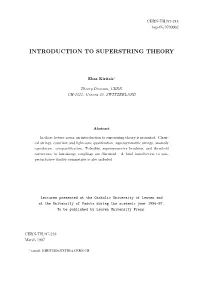Introduction to Superstring Theory