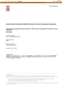 Isoform-Specific Substrate Inhibition Mechanism of Human Tryptophan Hydroxylase
