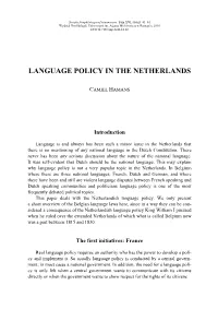 Language Policy in the Netherlands