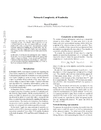Network Complexity of Foodwebs